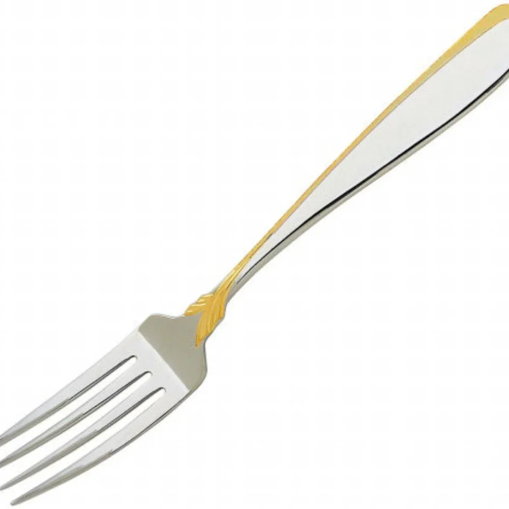 2 New Yamazaki Affair Gold Accent Made in Japan Dinner Forks